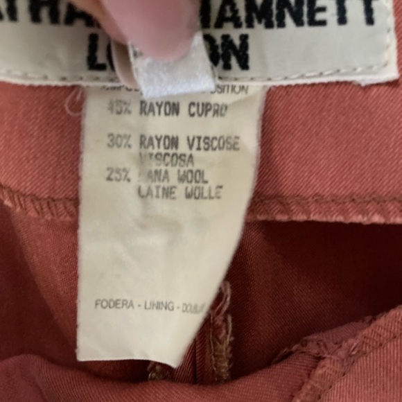 Katharine Hamnett London High Rise Ankle Pants Wool Blend Made in Italy - Picture 6 of 10